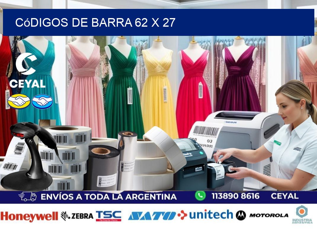 códigos de barra 62 x 27