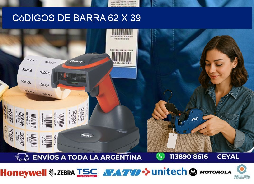 códigos de barra 62 x 39