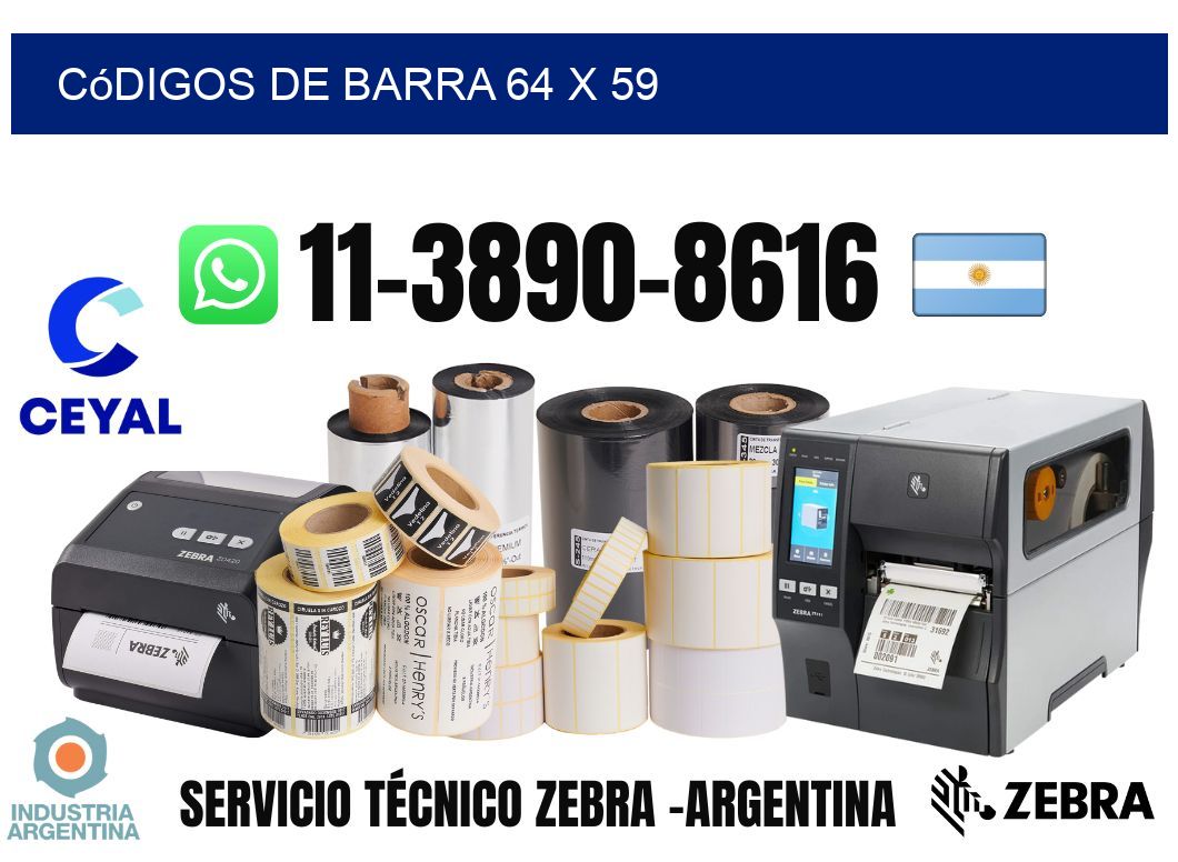códigos de barra 64 x 59