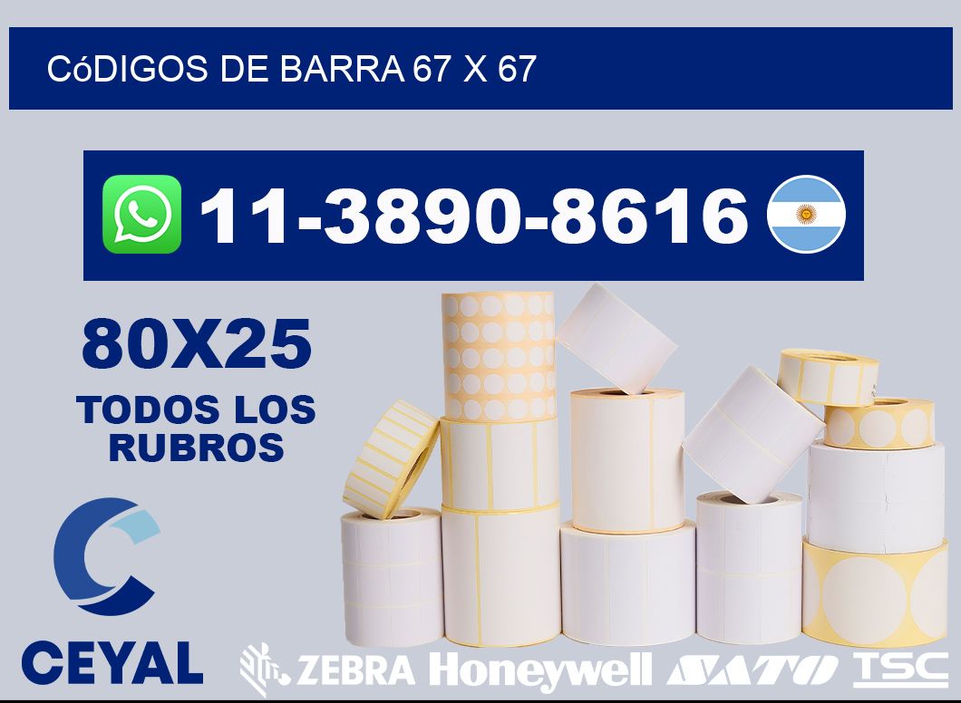 códigos de barra 67 x 67