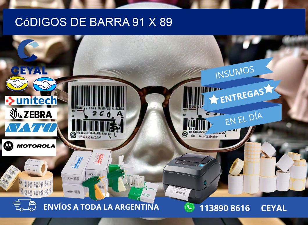 códigos de barra 91 x 89