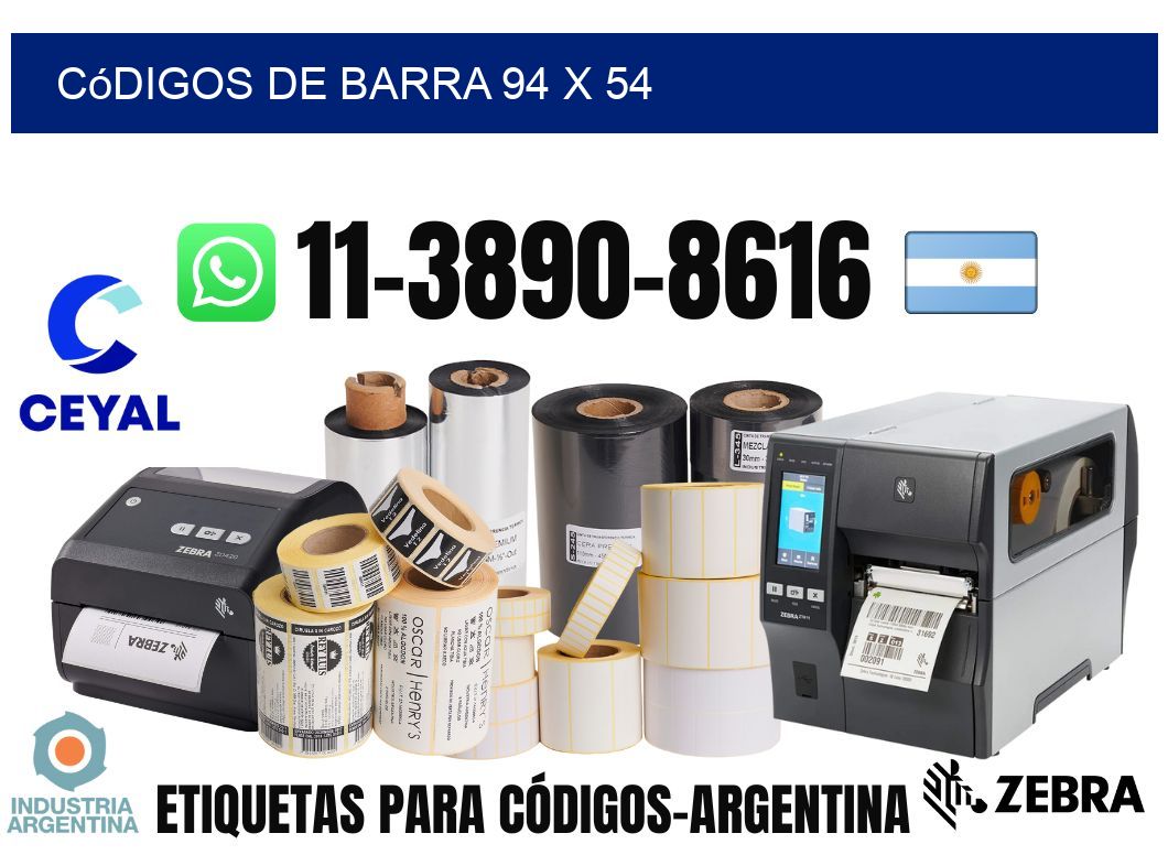 códigos de barra 94 x 54