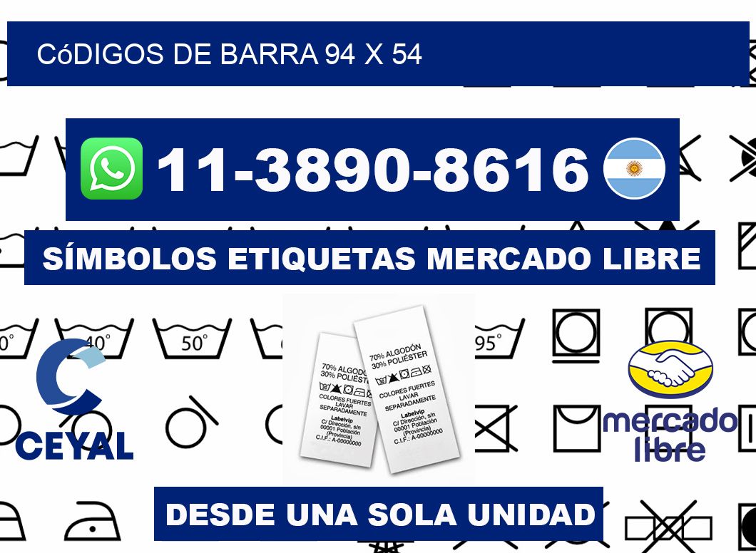 códigos de barra 94 x 54