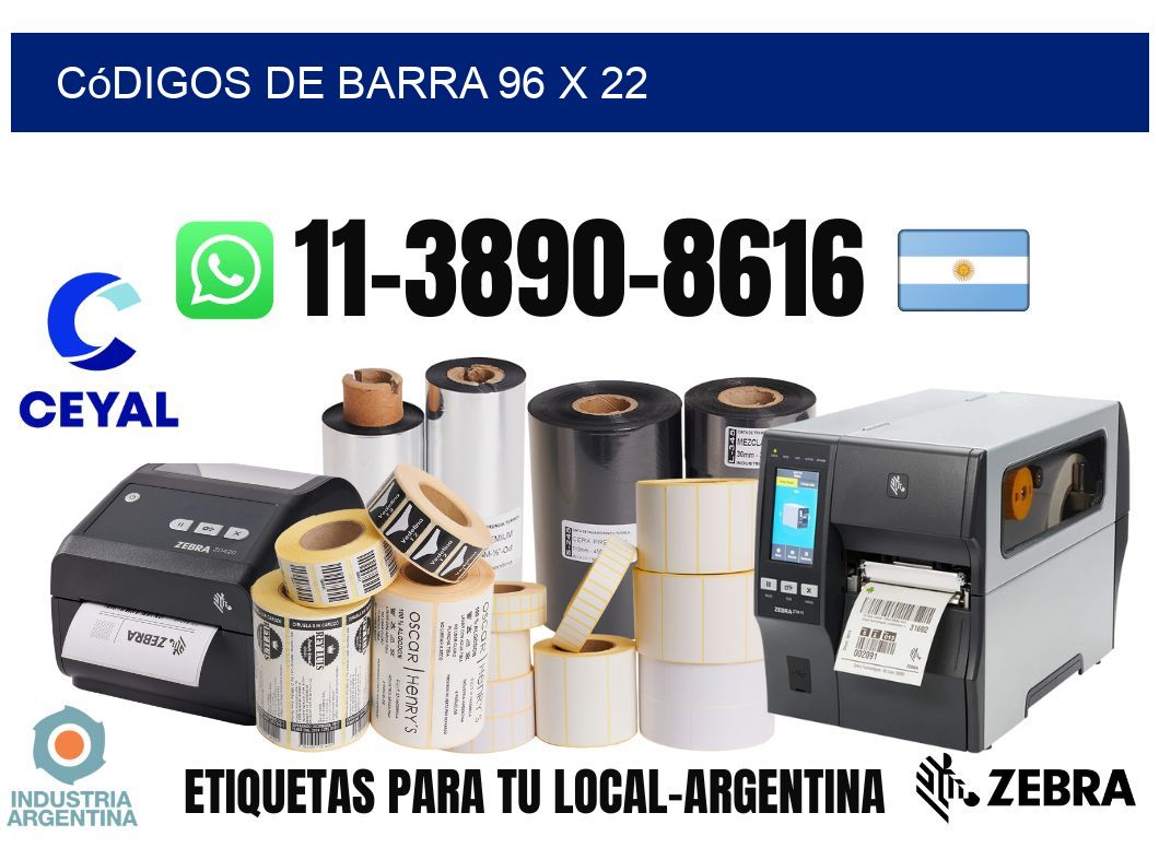 códigos de barra 96 x 22