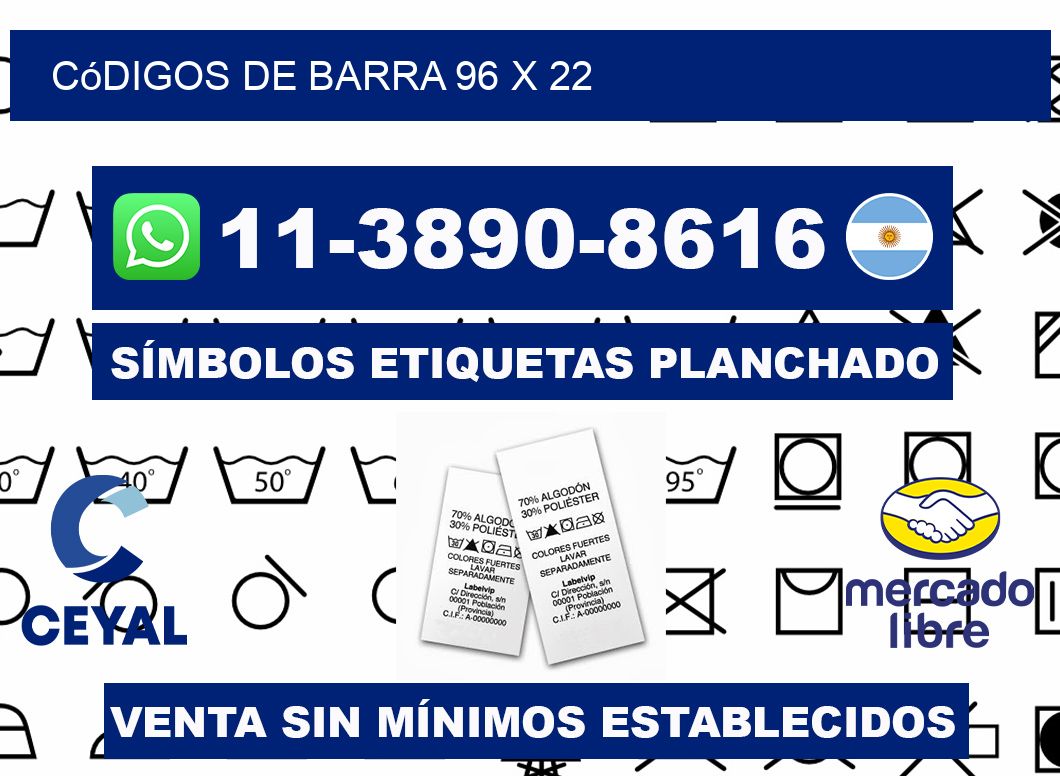 códigos de barra 96 x 22