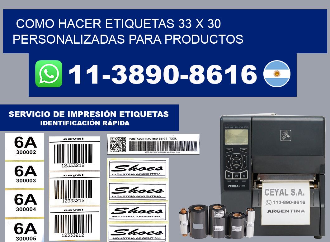 como hacer etiquetas 33 x 30 personalizadas para productos