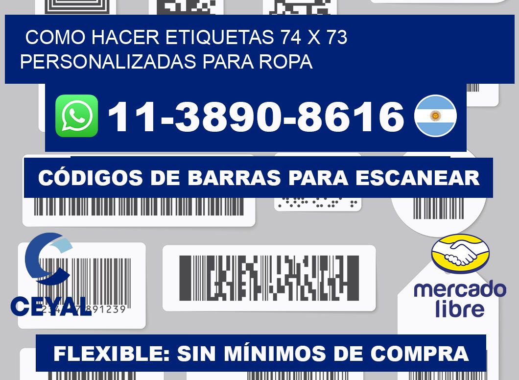 como hacer etiquetas 74 x 73 personalizadas para ropa