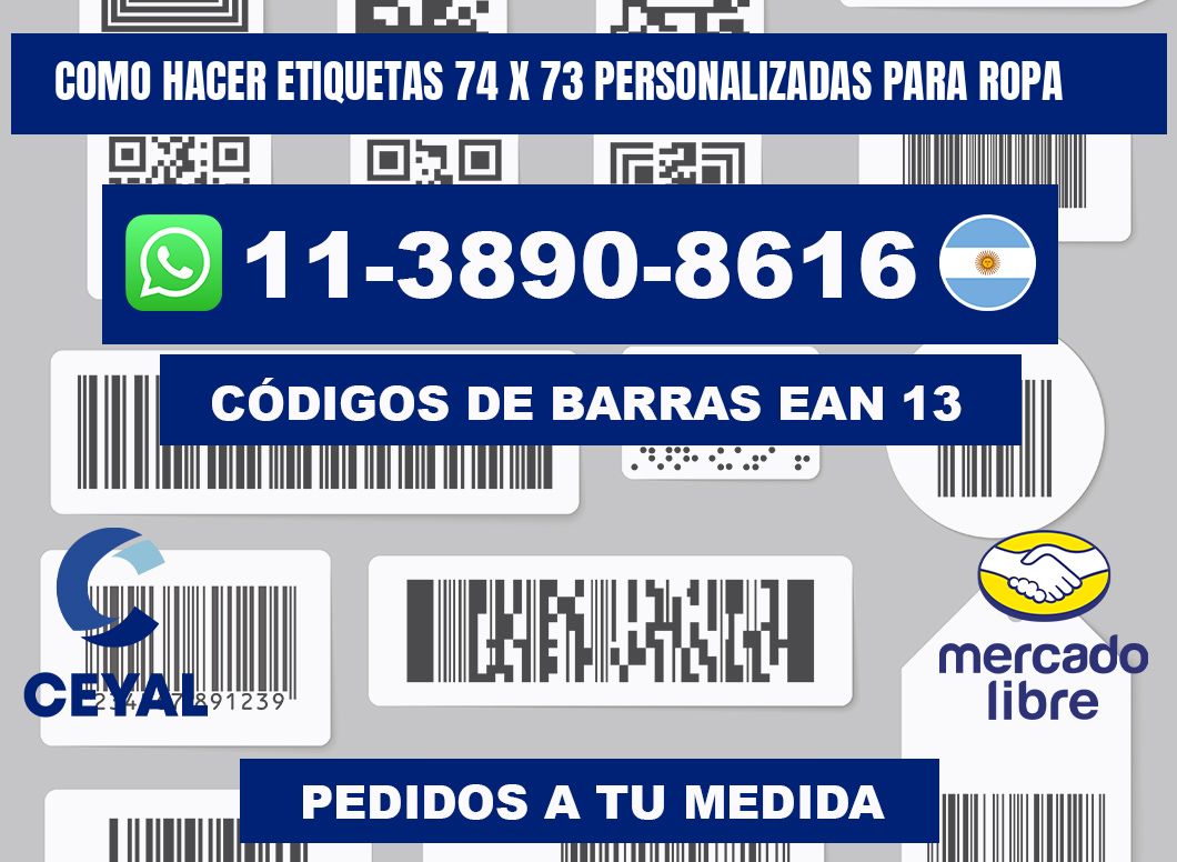 como hacer etiquetas 74 x 73 personalizadas para ropa