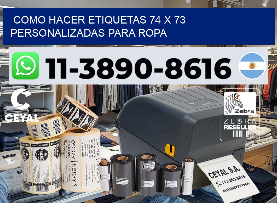 como hacer etiquetas 74 x 73 personalizadas para ropa