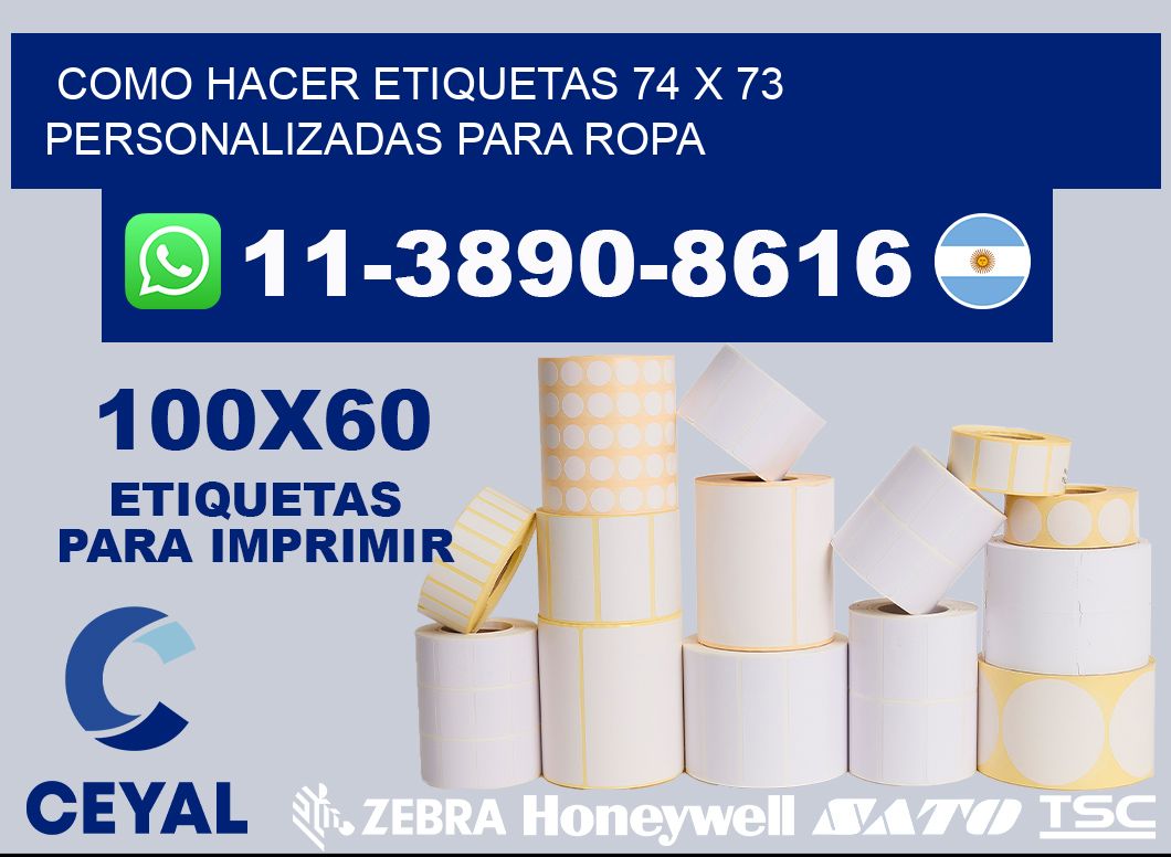 como hacer etiquetas 74 x 73 personalizadas para ropa
