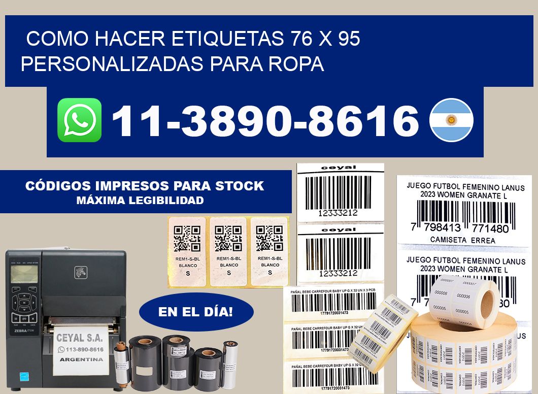 como hacer etiquetas 76 x 95 personalizadas para ropa