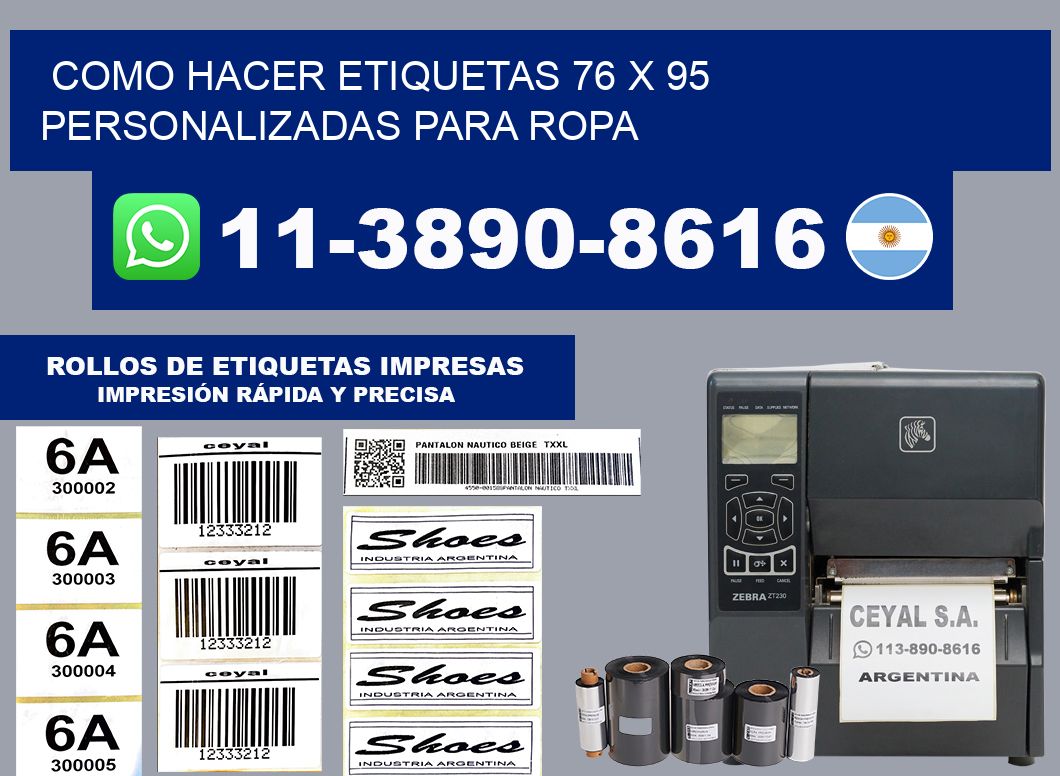 como hacer etiquetas 76 x 95 personalizadas para ropa