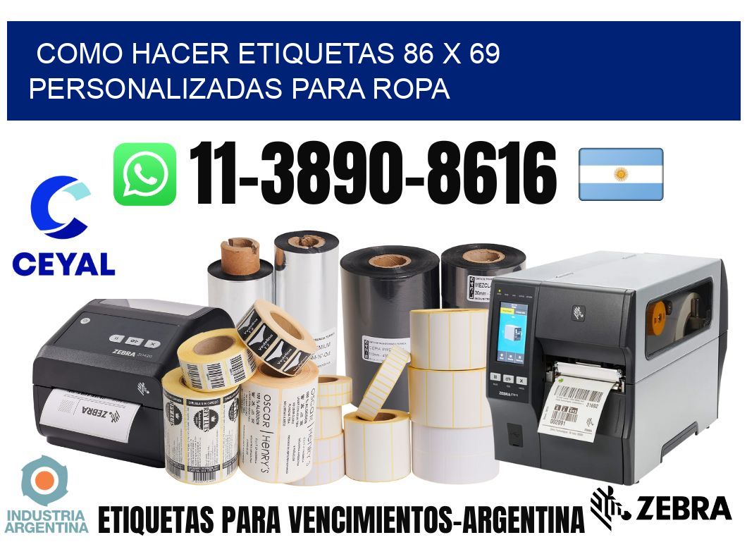 como hacer etiquetas 86 x 69 personalizadas para ropa
