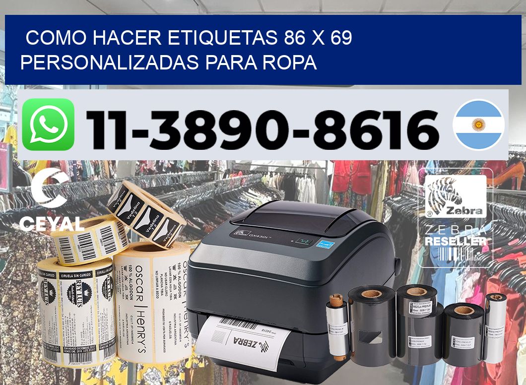 como hacer etiquetas 86 x 69 personalizadas para ropa