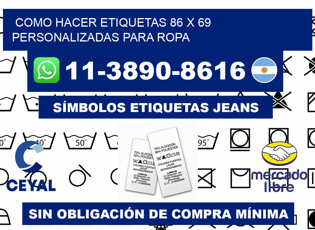como hacer etiquetas 86 x 69 personalizadas para ropa
