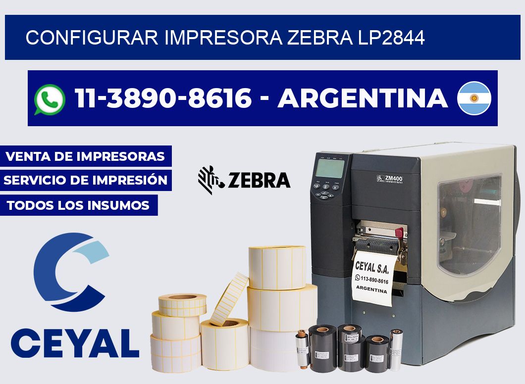 configurar impresora Zebra LP2844