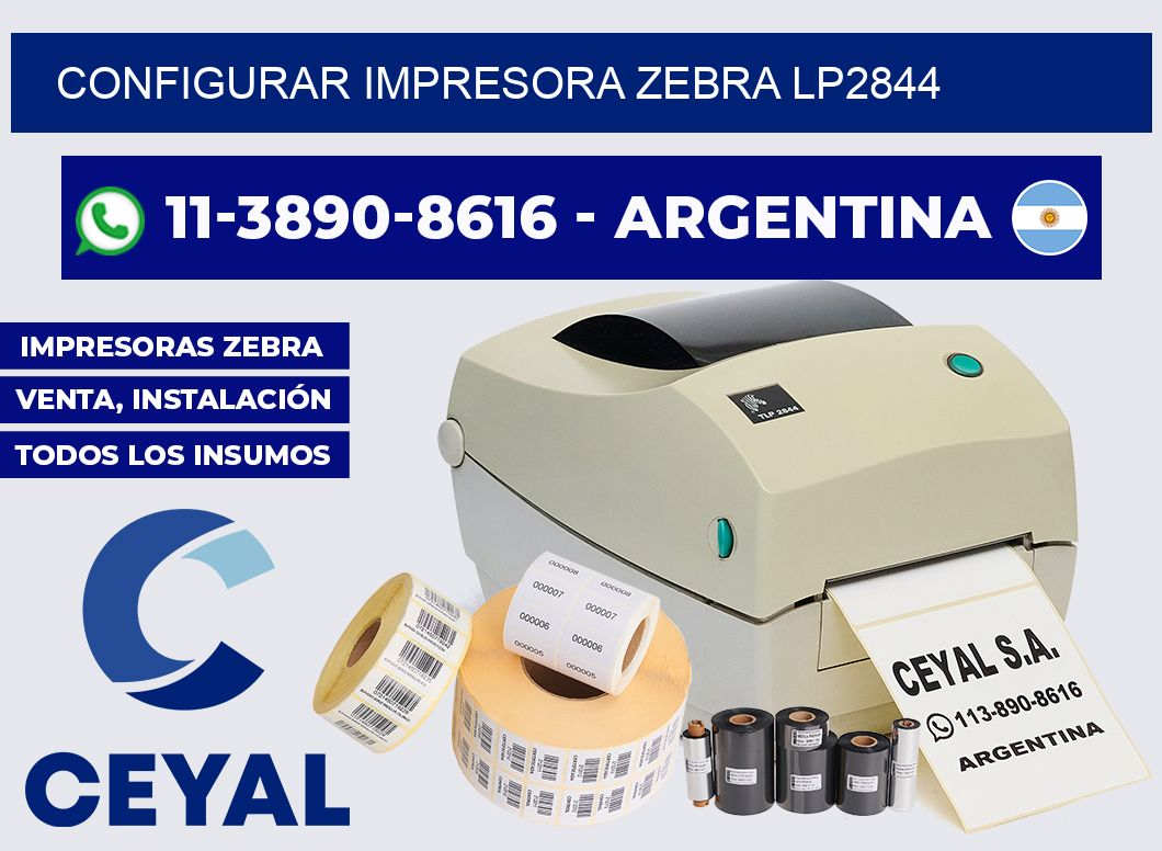 configurar impresora Zebra LP2844