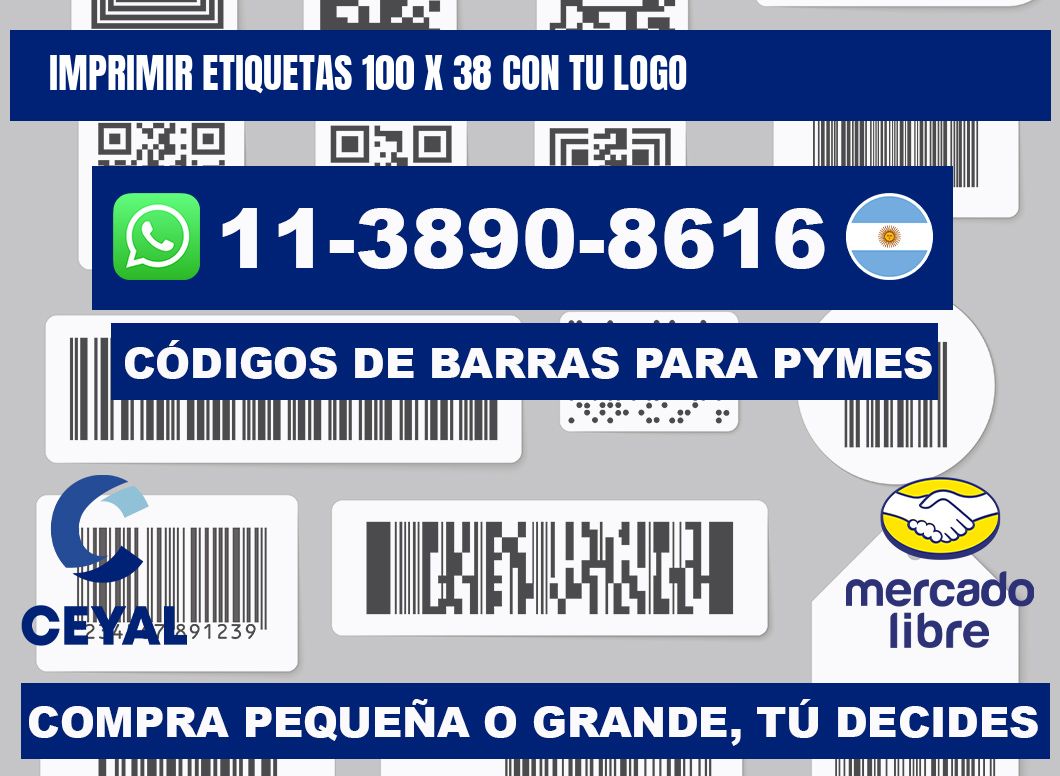 imprimir etiquetas 100 x 38 con tu logo