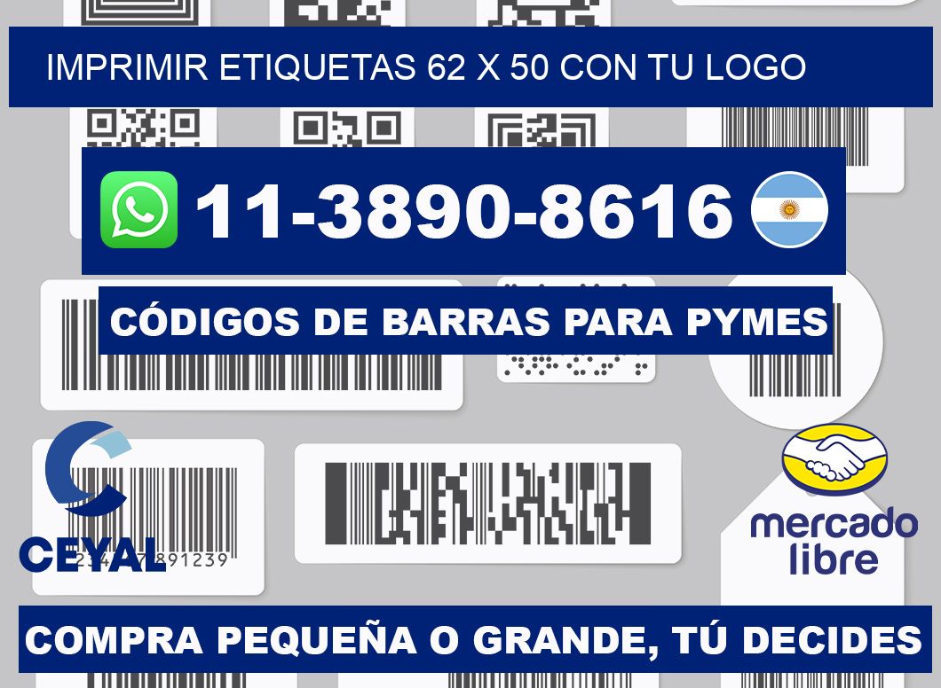 imprimir etiquetas 62 x 50 con tu logo