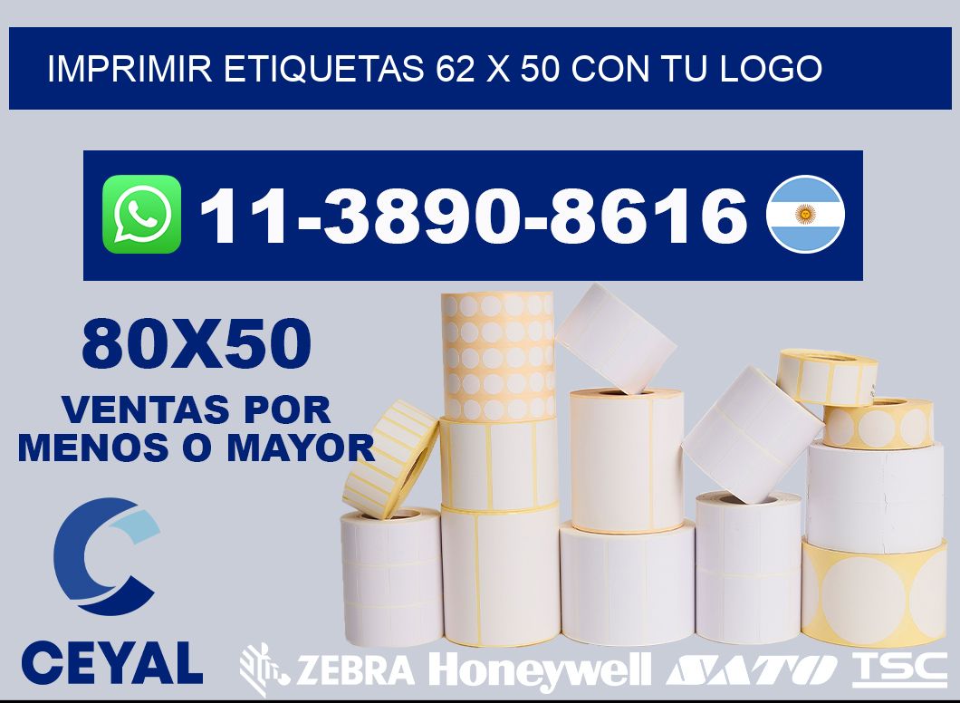 imprimir etiquetas 62 x 50 con tu logo
