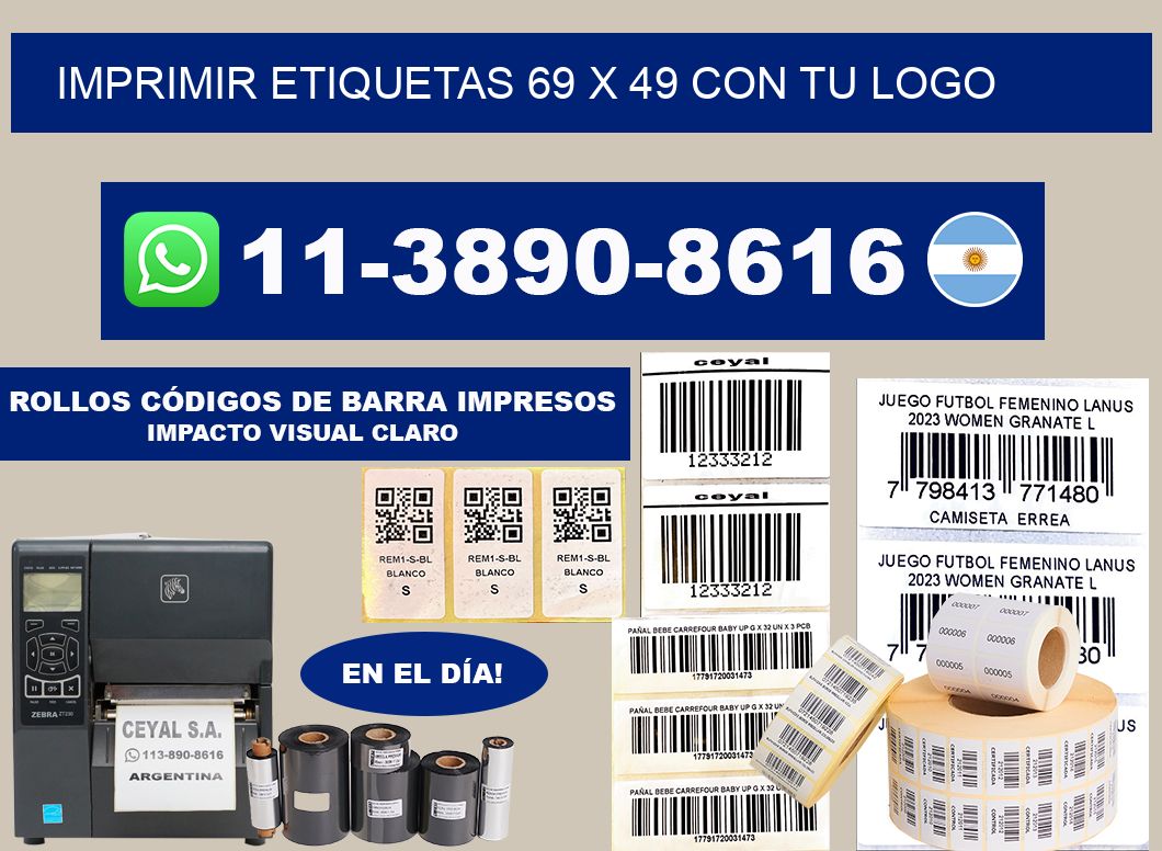 imprimir etiquetas 69 x 49 con tu logo