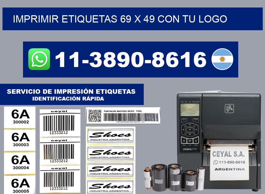 imprimir etiquetas 69 x 49 con tu logo