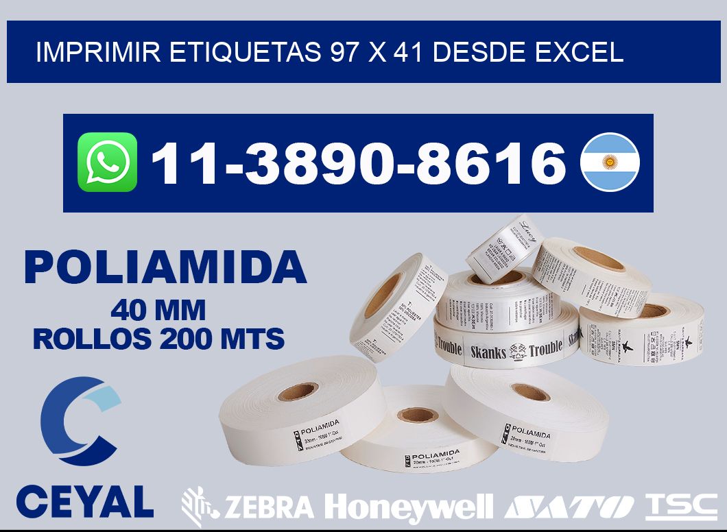 imprimir etiquetas 97 x 41 desde excel