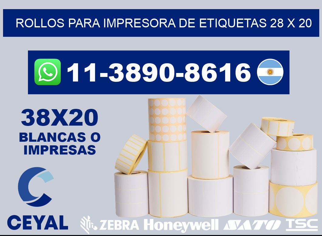 rollos para impresora de etiquetas 28 x 20