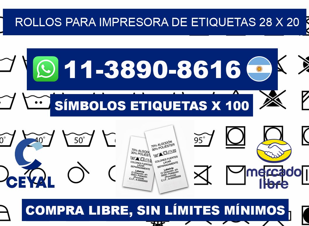 rollos para impresora de etiquetas 28 x 20