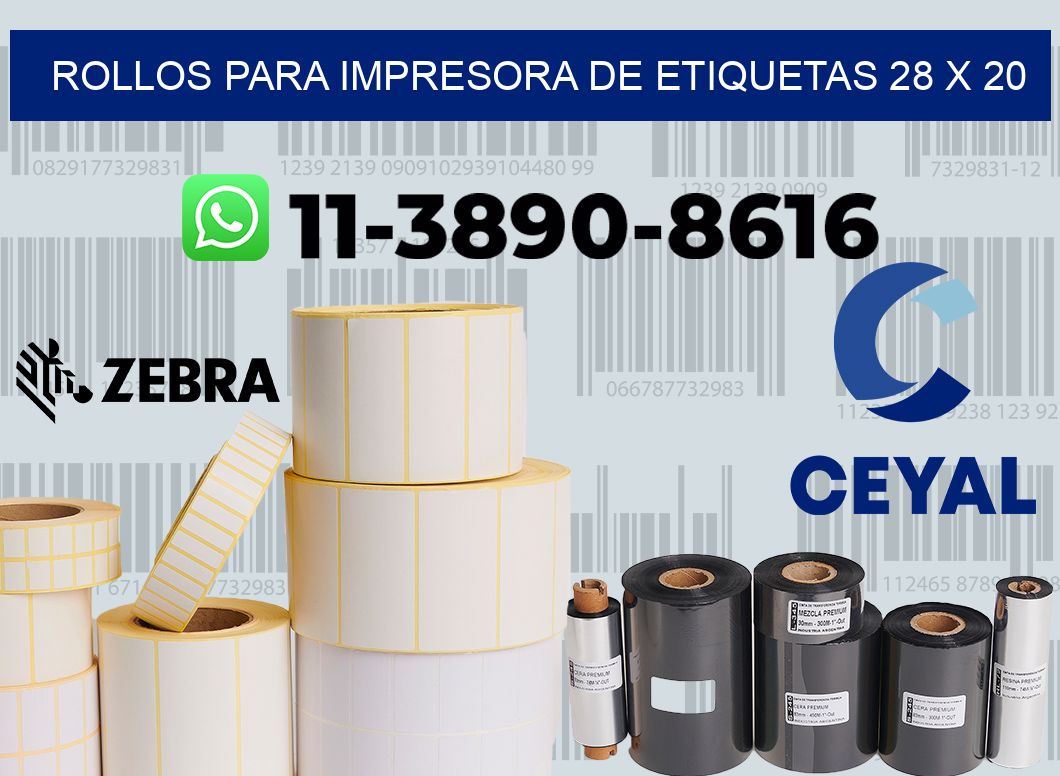rollos para impresora de etiquetas 28 x 20