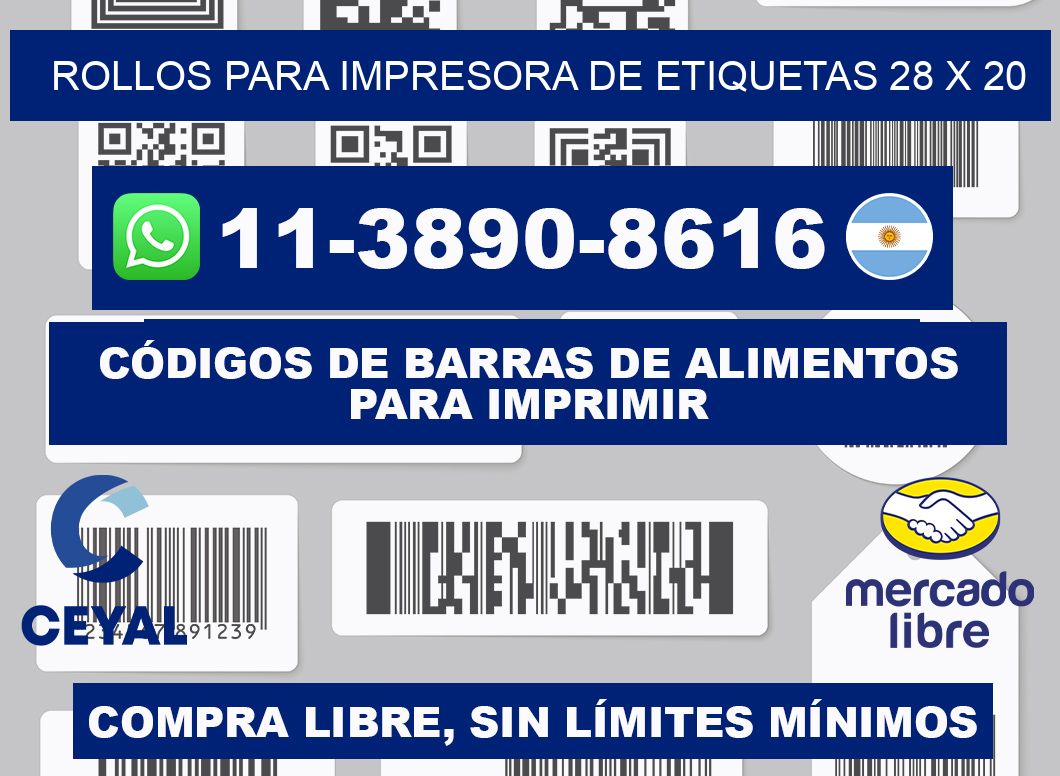 rollos para impresora de etiquetas 28 x 20