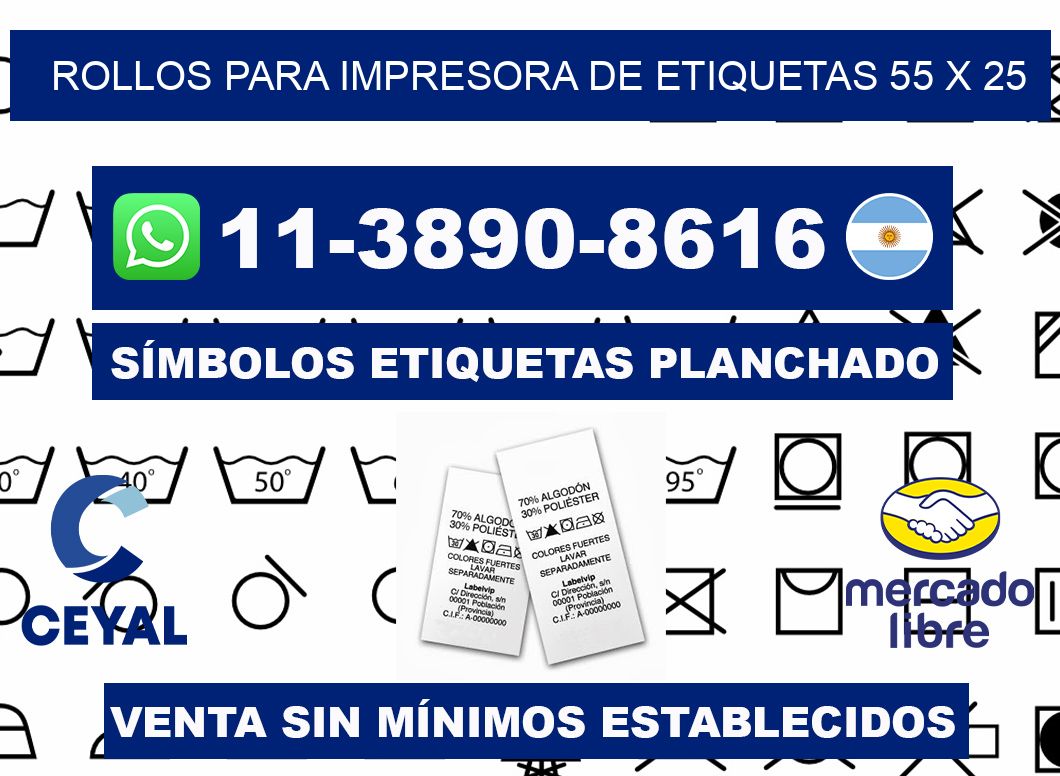 rollos para impresora de etiquetas 55 x 25