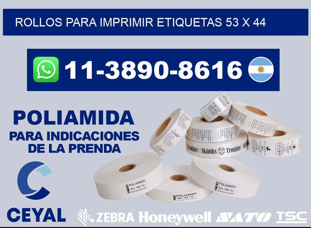 rollos para imprimir etiquetas 53 x 44