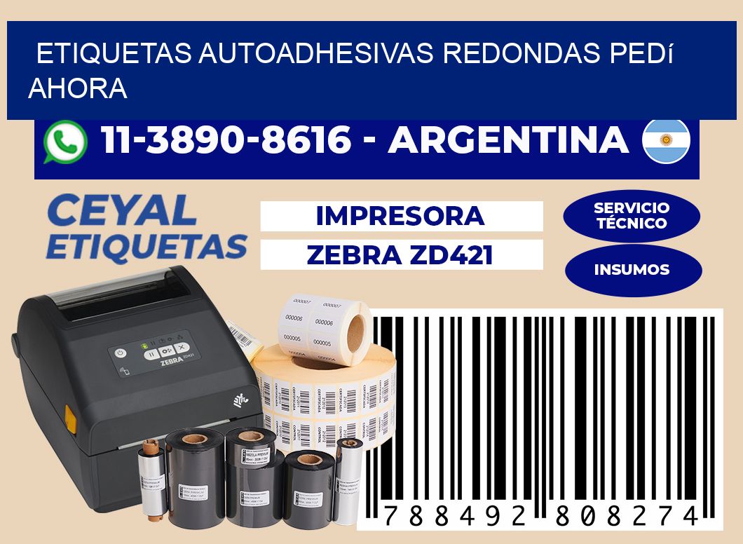 ETIQUETAS AUTOADHESIVAS REDONDAS Pedí ahora