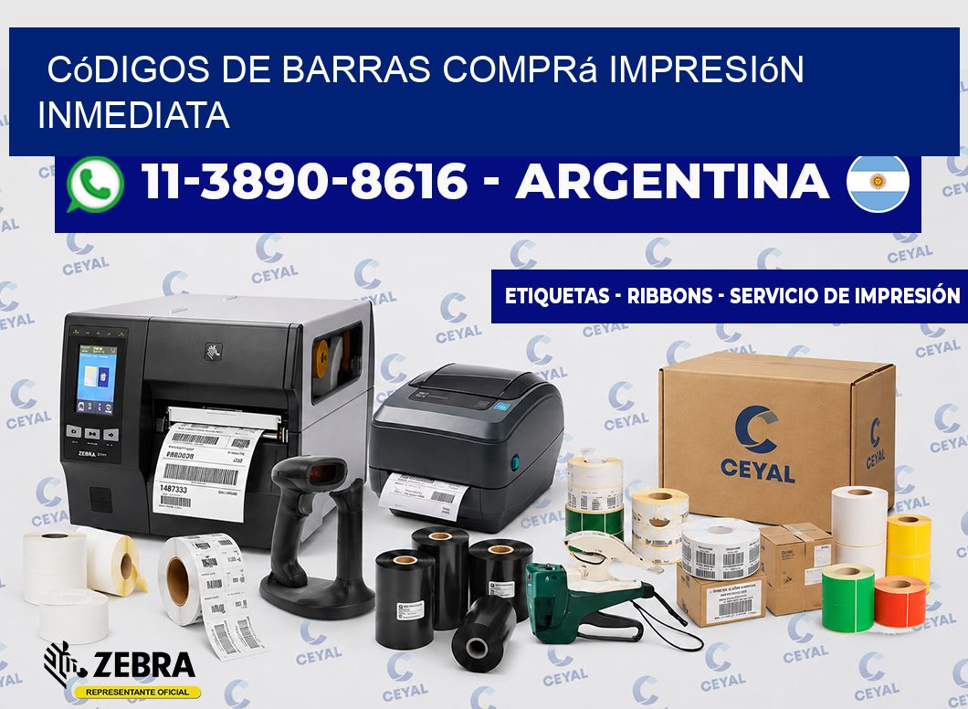 códigos de barras Comprá impresión inmediata
