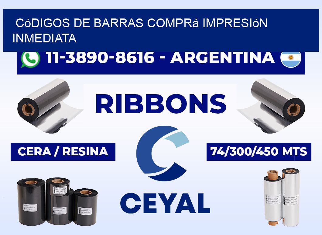 códigos de barras Comprá impresión inmediata
