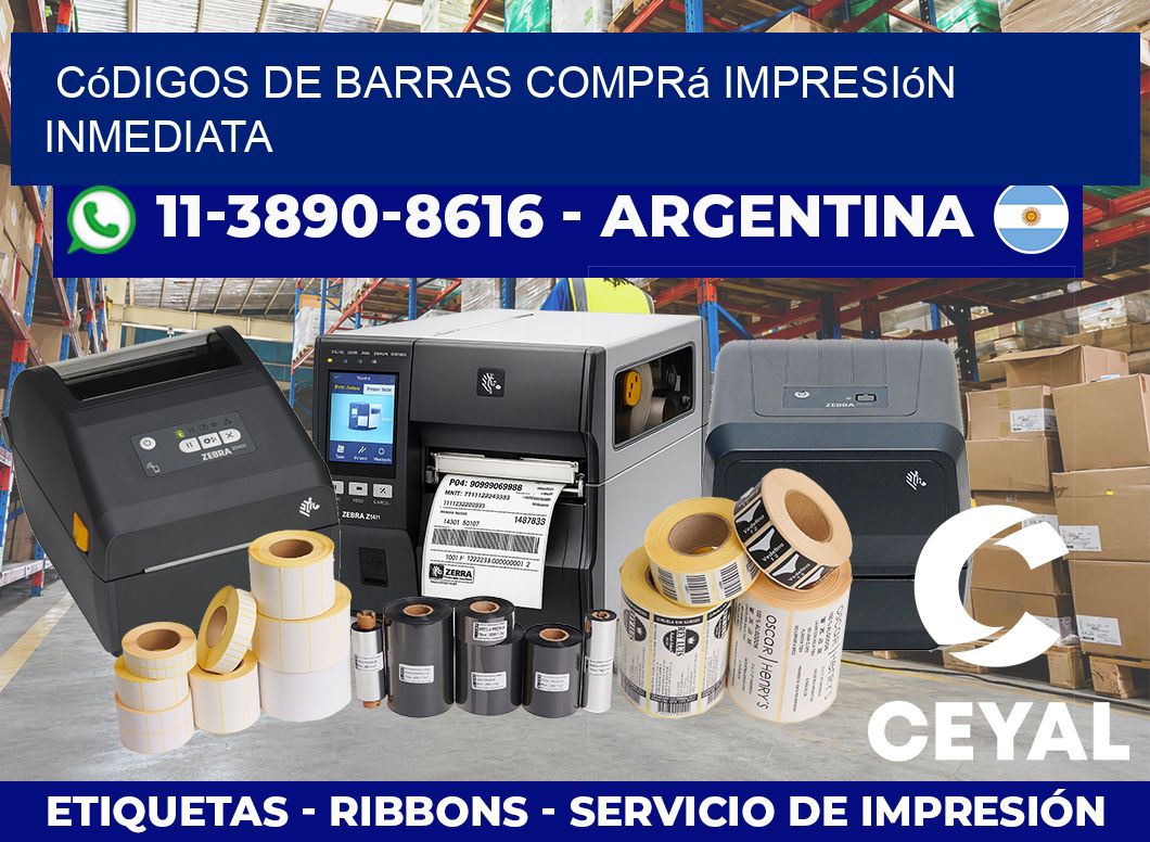 códigos de barras Comprá impresión inmediata