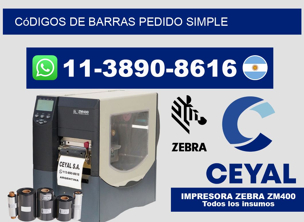 códigos de barras Pedido simple