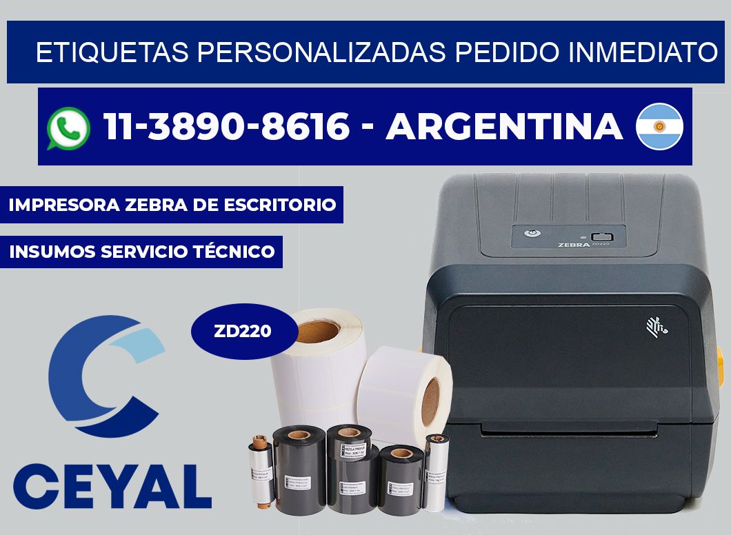 etiquetas personalizadas Pedido inmediato