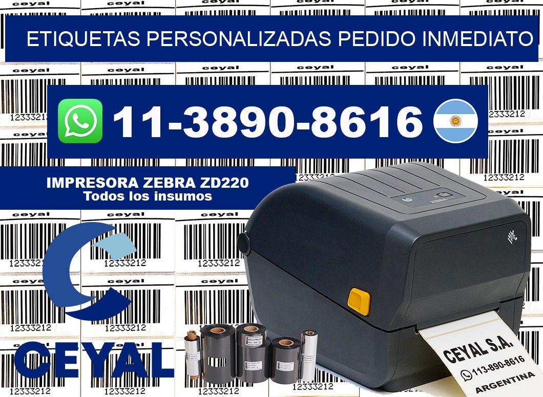 etiquetas personalizadas Pedido inmediato