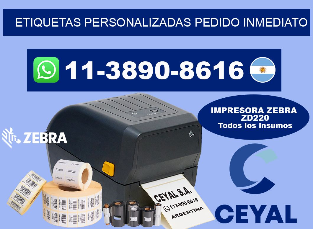 etiquetas personalizadas Pedido inmediato