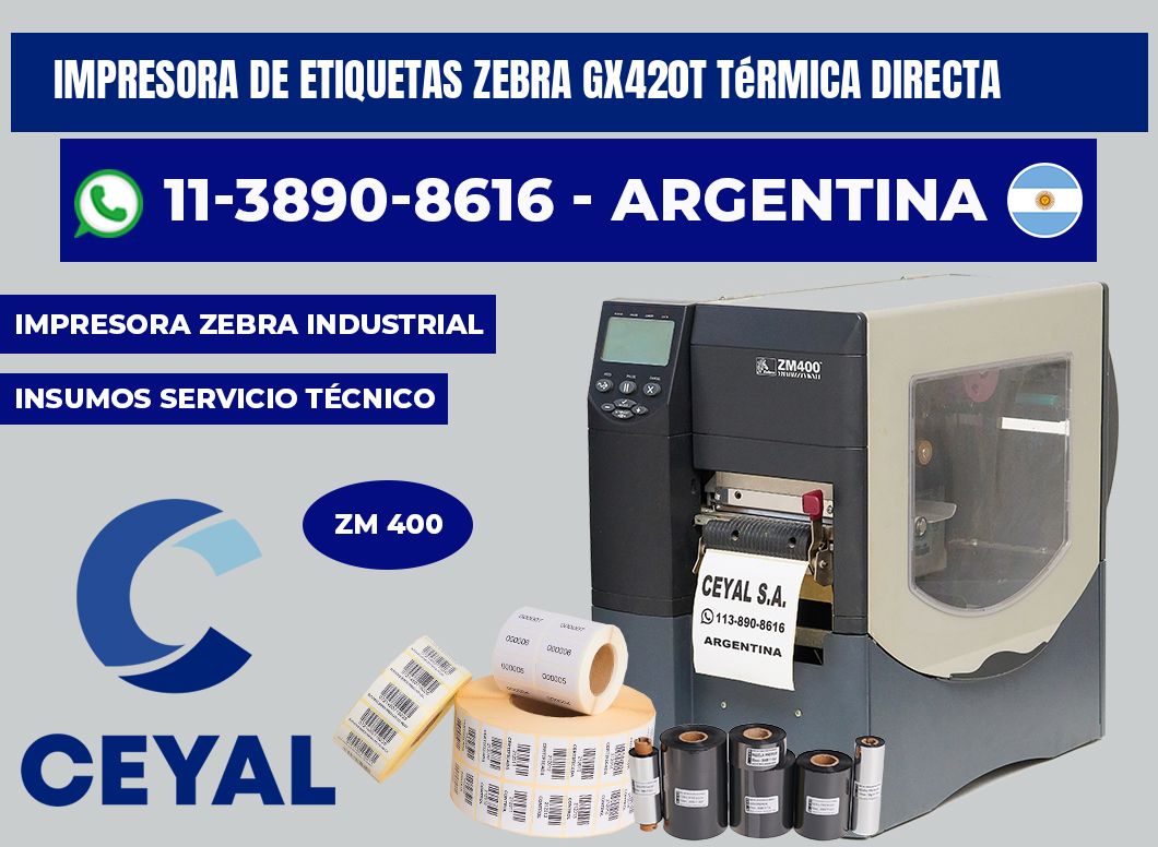 impresora de etiquetas zebra GX420t térmica directa