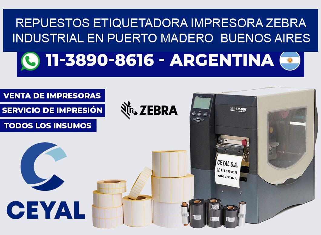 repuestos etiquetadora impresora zebra industrial en Puerto Madero Buenos Aires