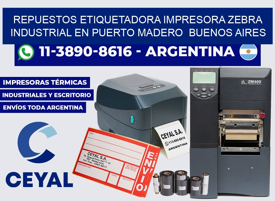 repuestos etiquetadora impresora zebra industrial en Puerto Madero Buenos Aires
