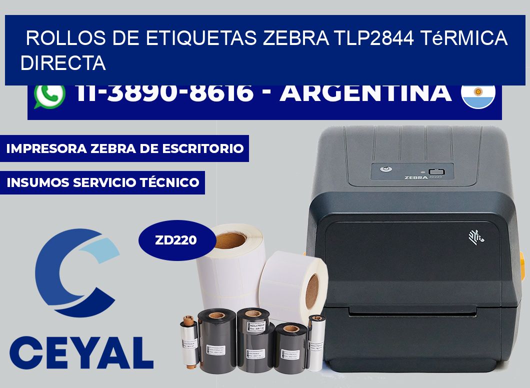 rollos de etiquetas zebra tlp2844 térmica directa