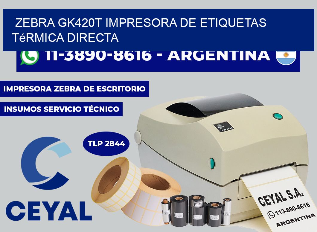 zebra gk420t impresora de etiquetas térmica directa