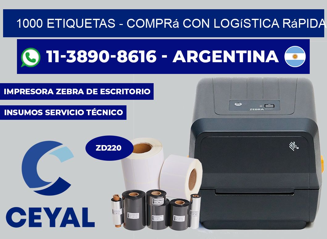 1000 ETIQUETAS - Comprá con logística rápida