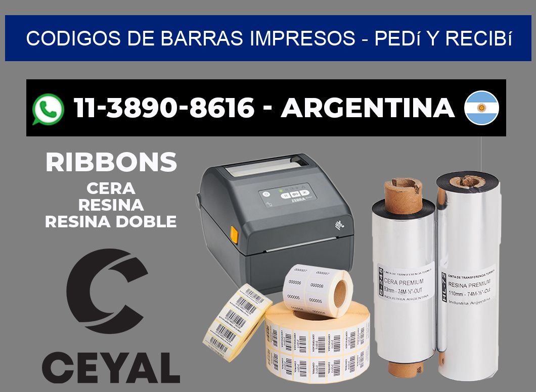 CODIGOS DE BARRAS IMPRESOS - Pedí y recibí