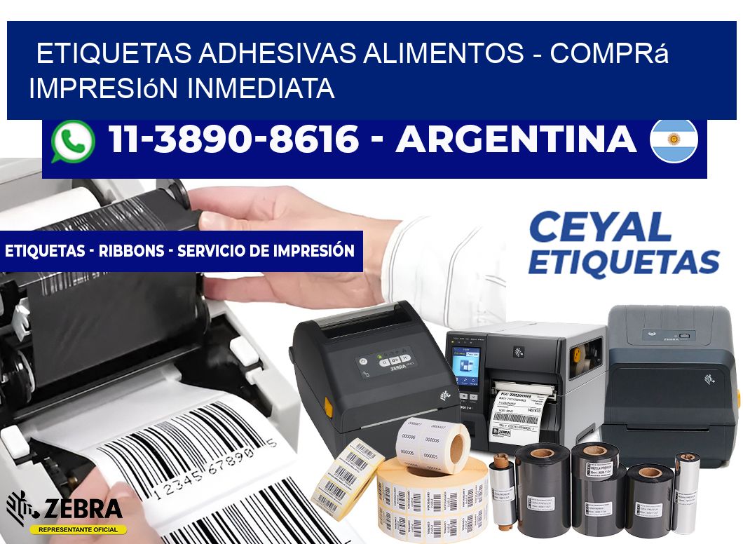 ETIQUETAS ADHESIVAS ALIMENTOS - Comprá impresión inmediata