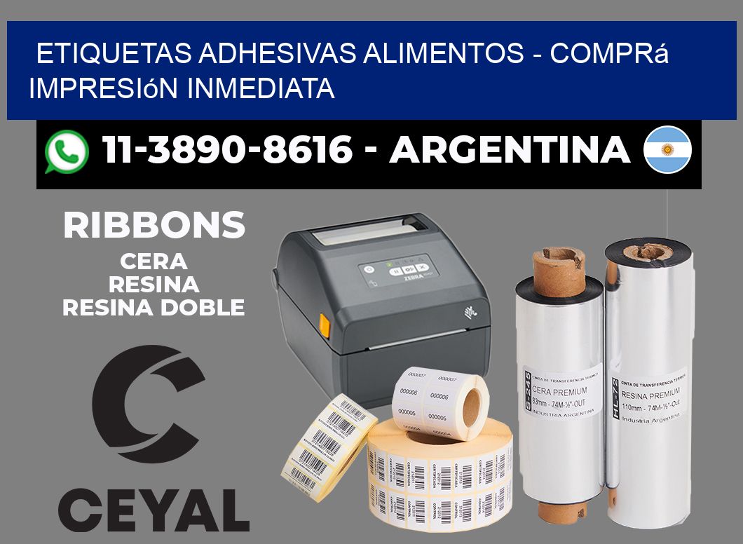 ETIQUETAS ADHESIVAS ALIMENTOS - Comprá impresión inmediata